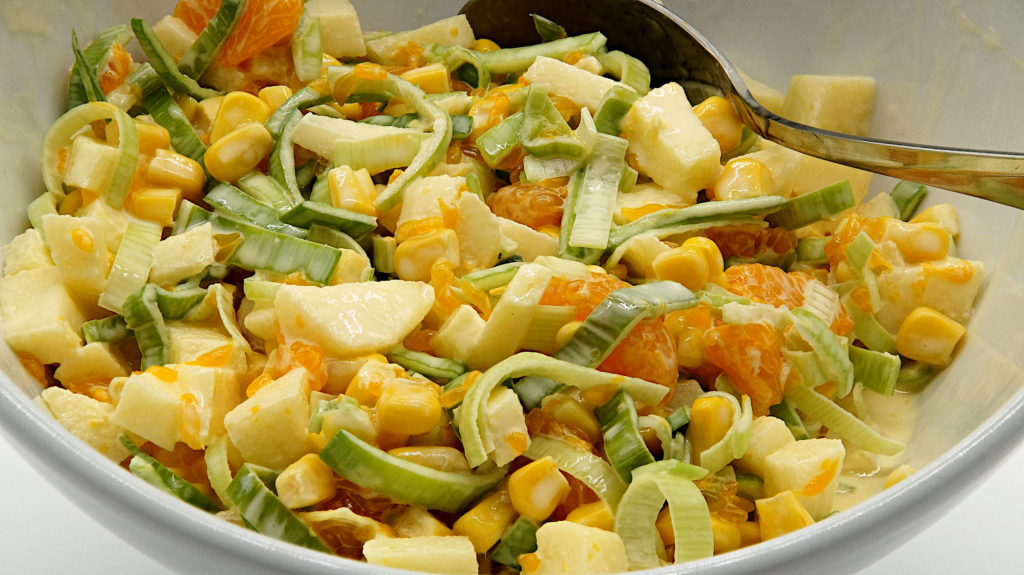 Lauch Mais Mandarinen Salat